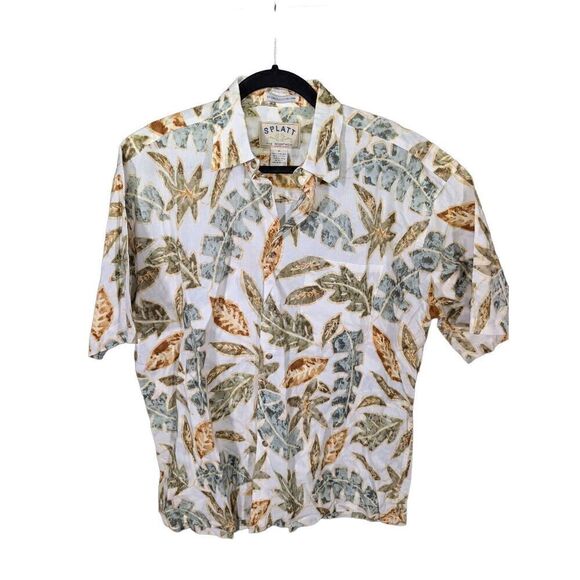 Splatt Island Shores, Beige and Green, Palm Pattern Hawaiian Island Style Tropic - Picture 1 of 6